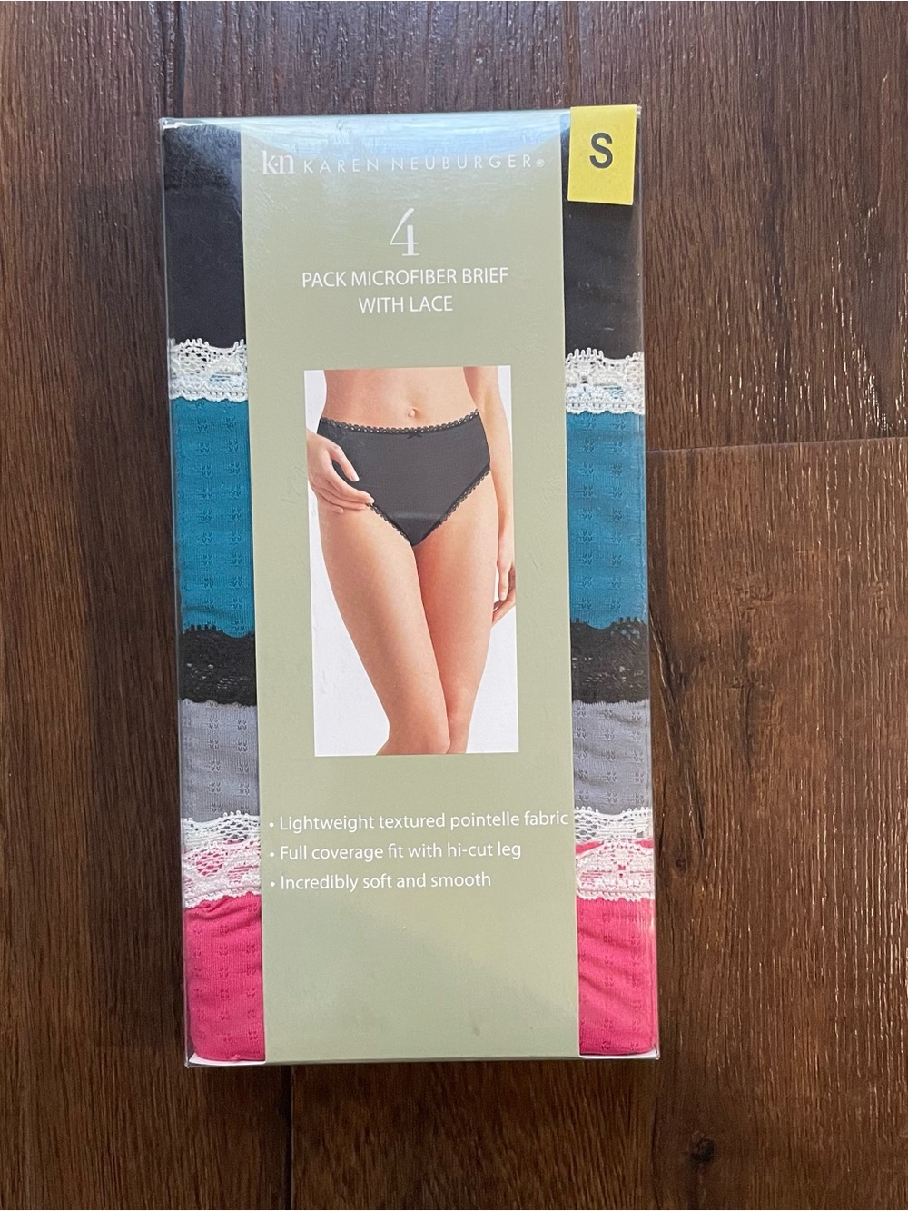 Karen Neuburger Multicolor Microfiber Briefs Pack - Black, Teal, Gray, Pink